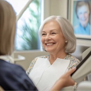 A patient receiving a high-quality dental exam at Alta Vista Dental, a premier provider for those searching for a dentist near me in Vista, CA that accepts Medicaid.